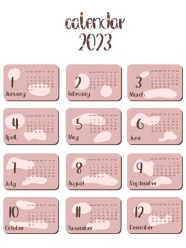 2023,calendar,aesthetic,vector,year,planner,design,templates,schedule,month,layout,modern,wall ...