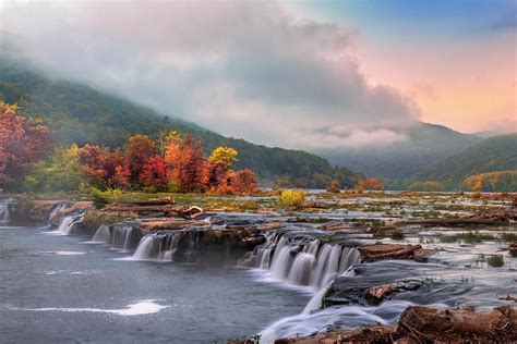 Autumn at Sandstone Falls Photograph by Mary Almond - Pixels