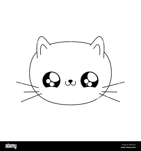 head of cute cat baby animal kawaii style vector illustration design ...