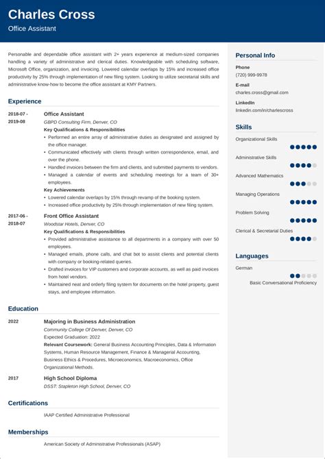 View Office Assistant Resume Images - Resume Template Sxty