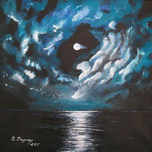 Moon Over Ocean Painting at PaintingValley.com | Explore collection of ...