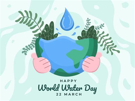 World water day design illustration with people hand hug earth. World ...