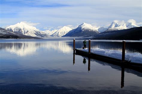 Winter Fishing on Lake McDonald at Glacier National Park image - Free ...