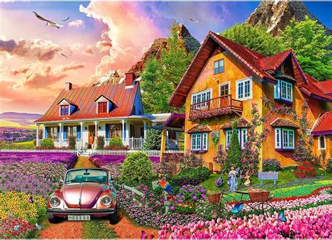 HUADADA Puzzles for Adults 1000 Piece – Cottage Garden – 1000 Piece Puzzle for Adults and Kids ...