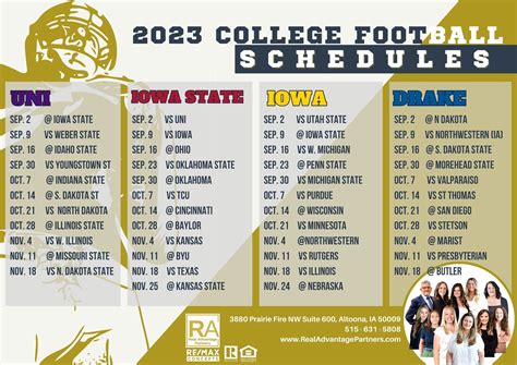 Download Our 2023 College Football Schedule