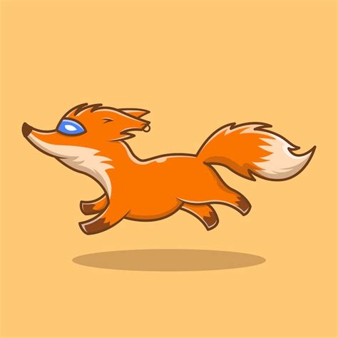 Premium Vector | Illustration of cute fox running with mask. animal logo concept. flat cartoon style