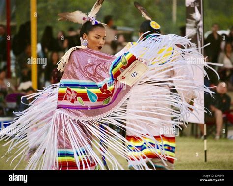 Fancy Shawl Dancer at a Pow Wow Stock Photo - Alamy