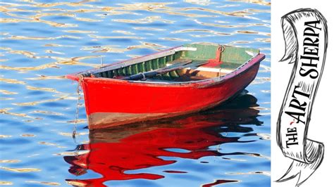 Easy Red boat acrylic painting tutorial for beginners step by step ...