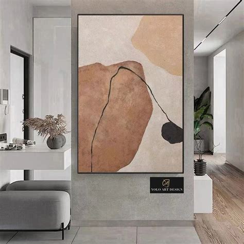 Original Beige Abstract Painting Contemporary Paintings Minimalist ...