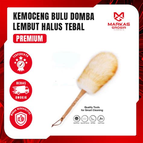 Promo Kemoceng Bulu Domba Wool Halus Lembut Wooden Handle Kayu Top - Brown, Medium - Kota ...