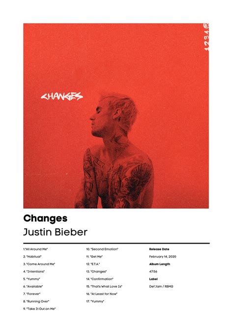 Justin Bieber Changes Album Cover Art Justin Bieber Music - Etsy