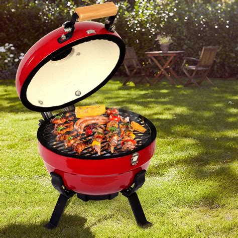 Ceramic Griller Charcoal Grill Advanced Portable Red, 12-Inch Foldable ...