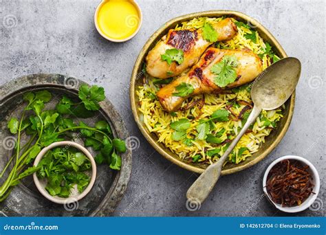 Biryani Chicken with Basmati Rice Stock Photo - Image of chicken, meat: 142612704