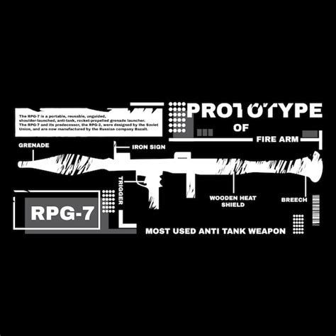 Premium Vector | Rpg 7 anti tank prototype tshirt design