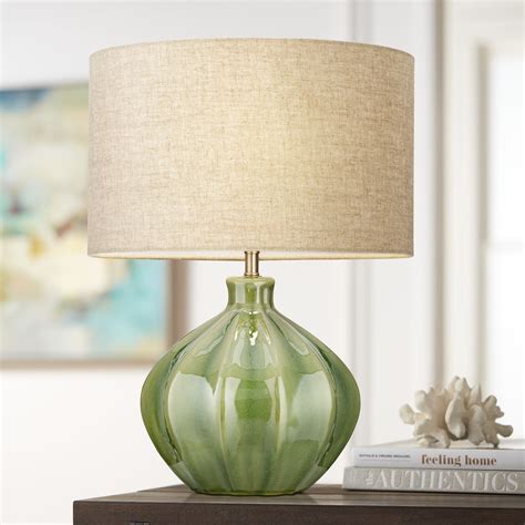 360 Lighting Modern Accent Table Lamp Handcrafted 20.5" High Ribbed ...