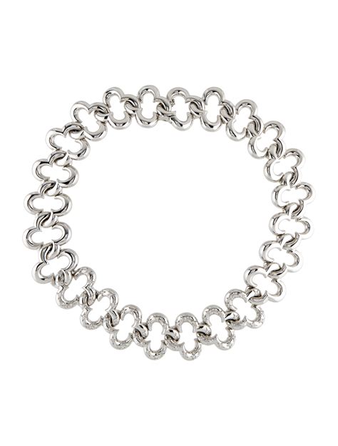 Van Cleef & Arpels Vintage Diamond Alhambra 2000 Collar Necklace - 18K White Gold Collar ...