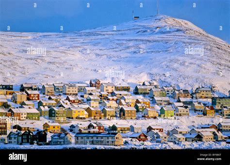 North Cape, Norway, main village Honningsvag, winter Stock Photo - Alamy