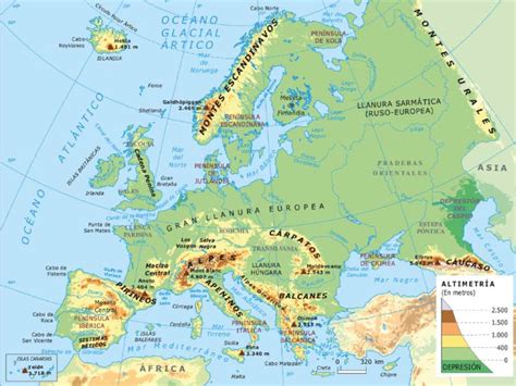 MAPA DE EUROPA político, físico y mudo Para imprimir A4 y estudiar