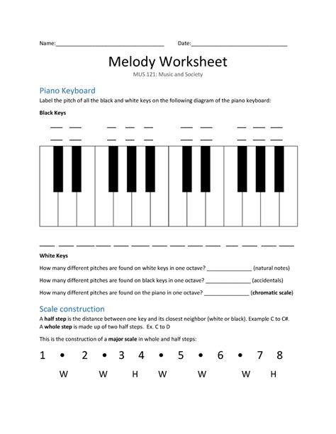 MUS 121 Melody Worksheet (fillable) - Name ...