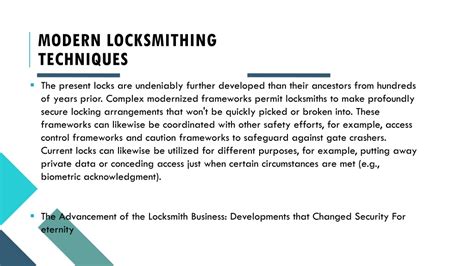 PPT - The History of Locksmithing - From Ancient Techniques to Modern Security Systems ...