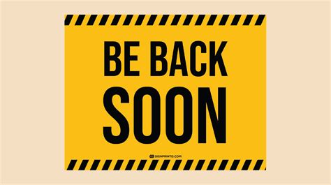 Be Back Soon Sign [Printable PDF]