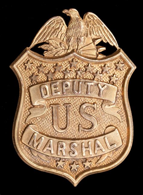 US Deputy Marshal Badge Obsolete eagle-topped shield badge with "DEPUTY ...