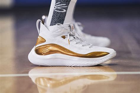 Under Armour Curry Flow 8 Basketball Shoes in Gold/White (White) for ...