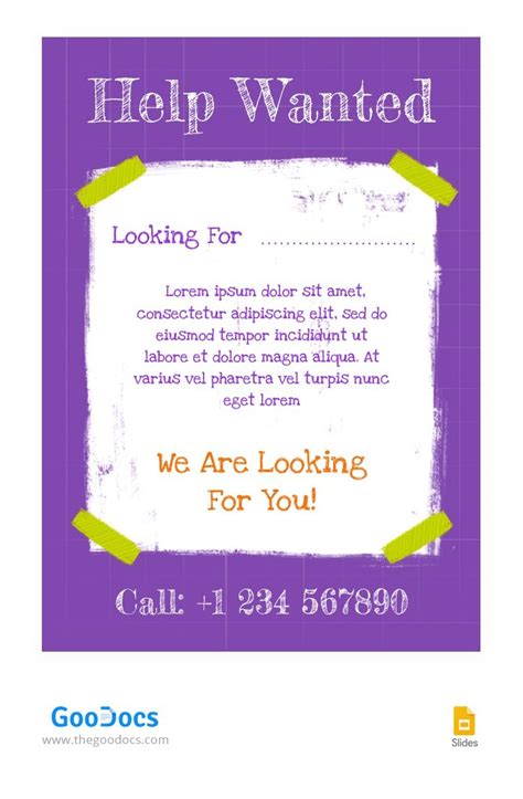 Free Simple Violet Help Wanted Poster Template In Google Docs