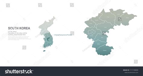 Chungcheong Buk Do Map South Korea Stock Vector (Royalty Free ...