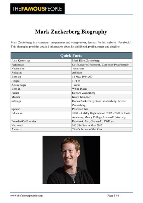 (PDF) Mark Zuckerberg Biography | mark glenn almonte - Academia.edu