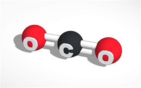 3D design Simple CO2 Molecule (Carbon dioxide) - Tinkercad