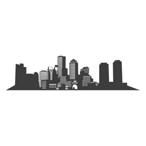 Boston skyline silhouette - Transparent PNG & SVG vector file