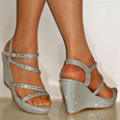 Product | Silver wedding shoes, Silver dress shoes, Prom heels