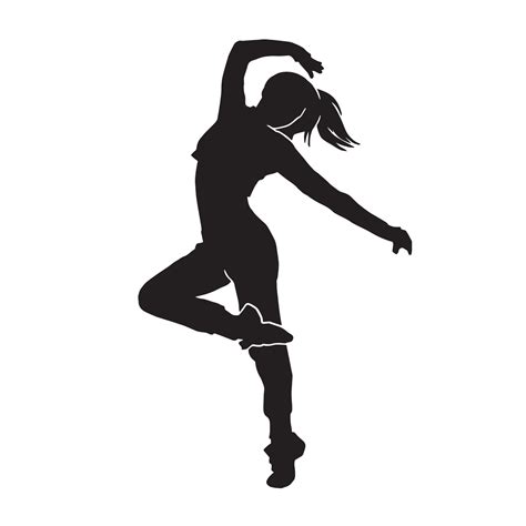 Female breakdance performer, street dancing, hip-hop dancer vector ...