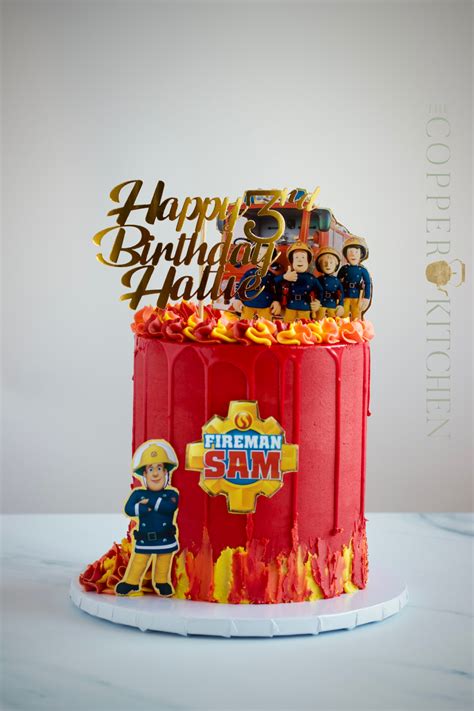 Fireman sam themed chocolate drip cake – Artofit