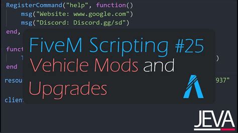 FiveM Scripting 25 - Vehicle Mods and Upgrades - YouTube