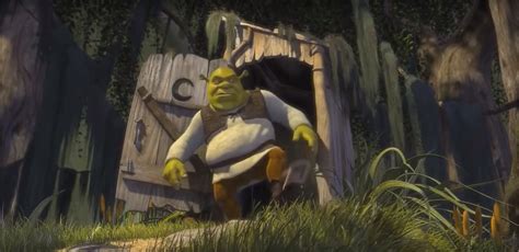 In Shrek (2001) the opening scene shows Shrek in a brown swamp ...