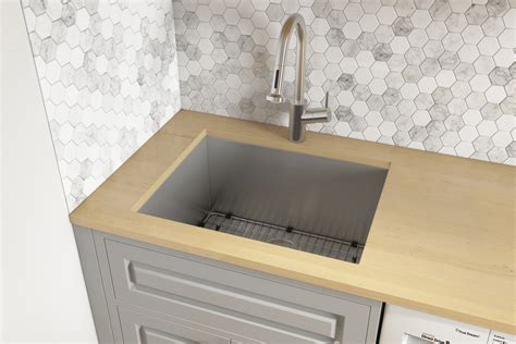 21" x 18" x 12" Deep Laundry Utility Sink Undermount 16 Gauge Stainless Steel - Ruvati USA