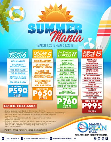 Manila Shopper: Manila Ocean Park Summer Mania Promo: March to May 2018