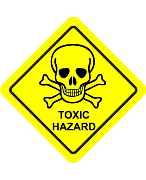 Toxic Hazard Diamond Warning Sign Sticker