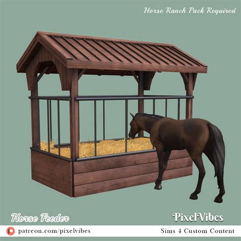 Horse Feeder, Horse Ranch, Sims 4 Pets, Sims 4 Custom Content, Sims ...