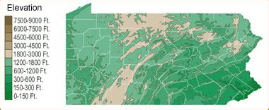 Map of Pennsylvania Lakes, Streams and Rivers