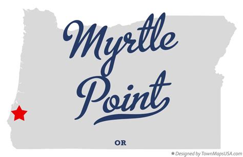 Map of Myrtle Point, OR, Oregon