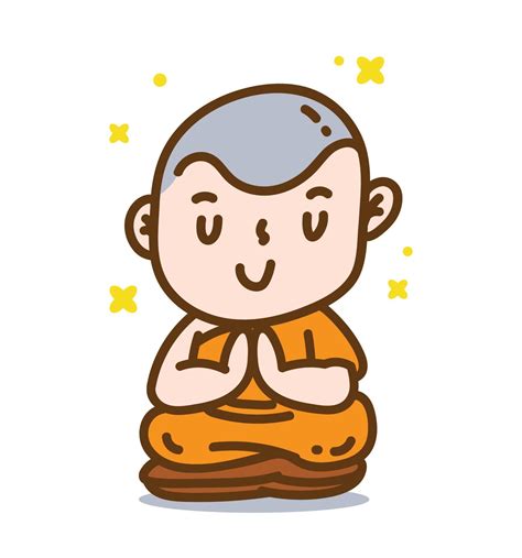 Buddhist monk meditation pose by sitting cartoon vector illustration. 2332224 Vector Art at Vecteezy