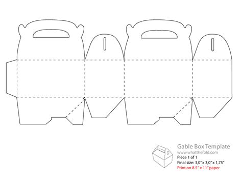 Gable Box Template - Scheme With Size Download Printable PDF ...