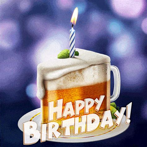 Birthday Wishes Happy Birthday Beer Gif - gif