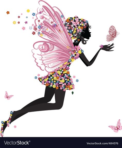 Flower fairy with butterfly Royalty Free Vector Image