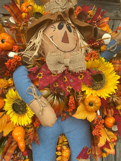 Fall Wreath, Autumn Wreath, Scarecrow Wreath, Halloween Wreath, Burlap ...