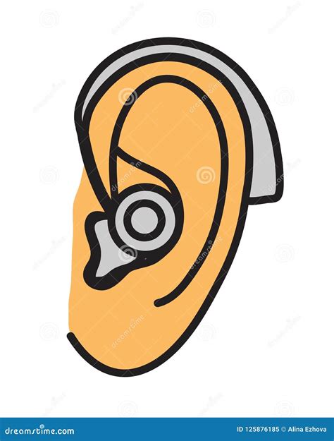 Ear and Hearing Aid. Vector Illustration Stock Vector - Illustration of ...