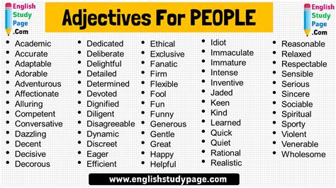 Pin on Adjectives List in English